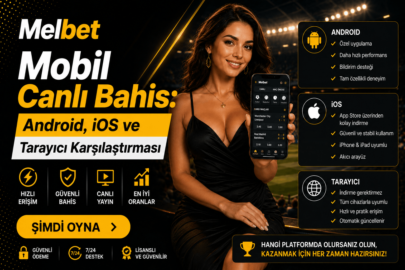 Melbet Mobil Canlı Bahis: Android, iOS ve Tarayıcı Karşılaştırması